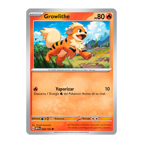 151: Growlithe (058/165) (Español) - Reverse Holo