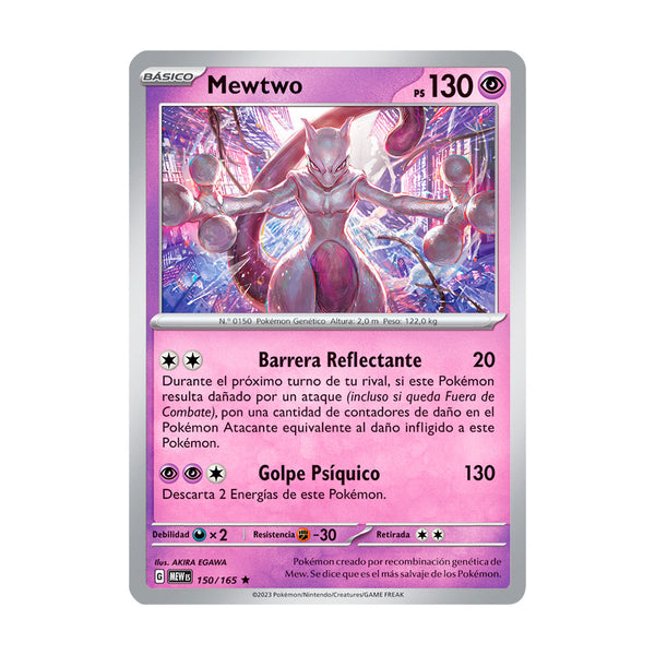 151: Mewtwo (150/165) (Español) - Reverse Holo