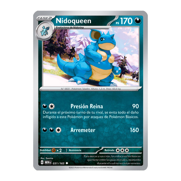 151: Nidoqueen (031/165) (Español) - Reverse Holo