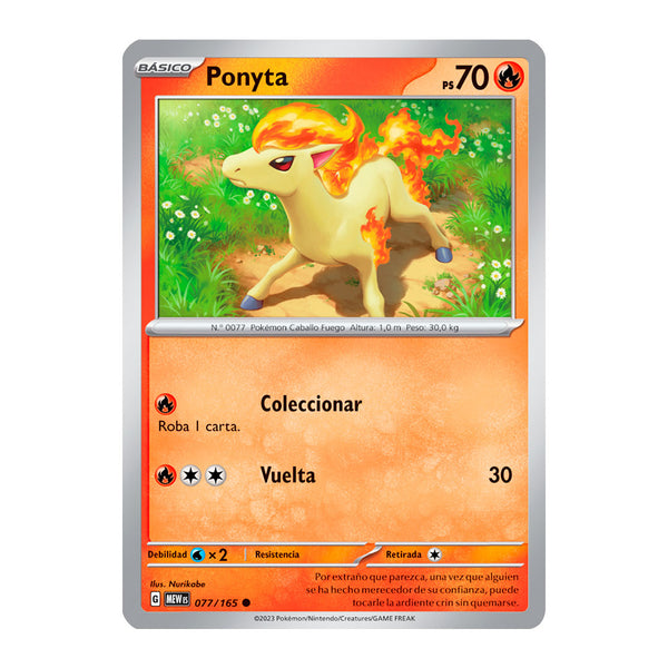 151: Ponyta (077/165) (Español) - Reverse Holo