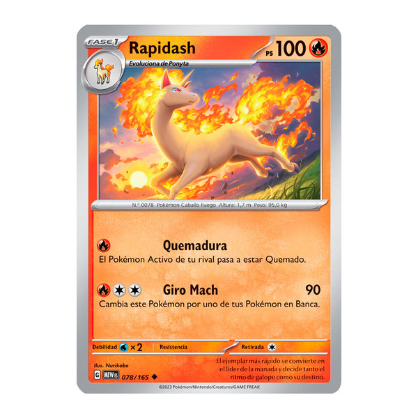 151: Rapidash (078/165) (Español) - Reverse Holo