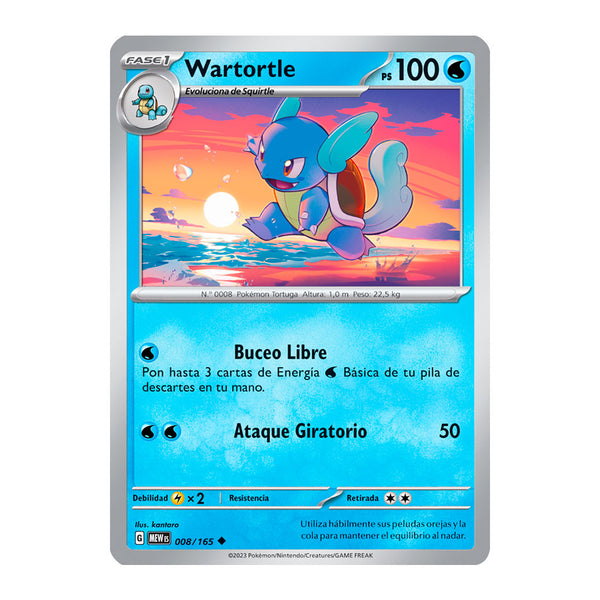 151: Wartortle (008/165) (Español) - Reverse Holo